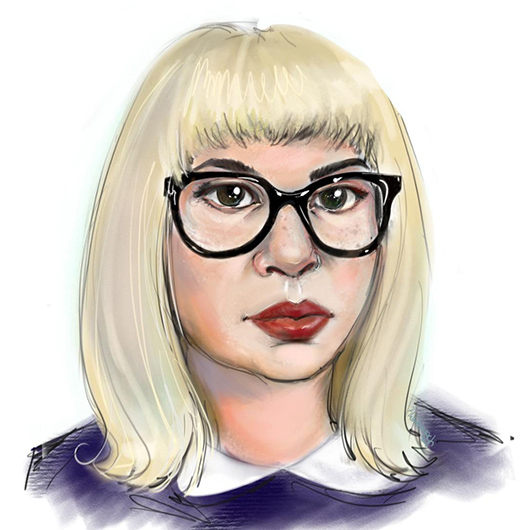 Colour portrait drawing of Amy Ratelle