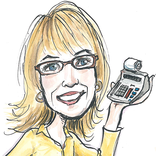 Colour portrait drawing of Cheryl Pasternak